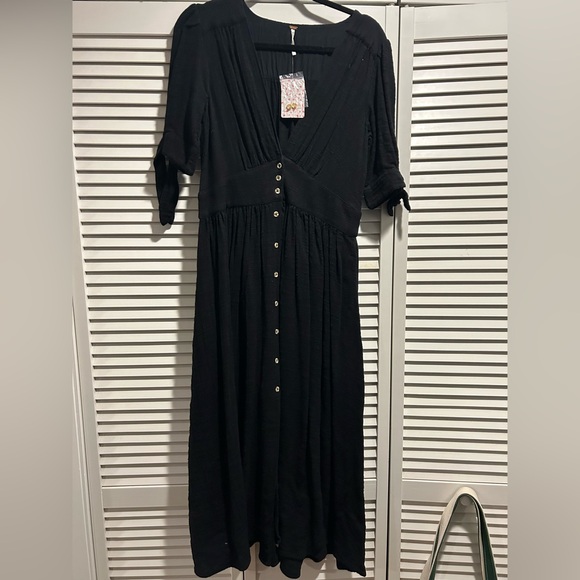 FREE PEOPLE NWT, Love Of My Life Midi Dress, Black, size M - Picture 2 of 4